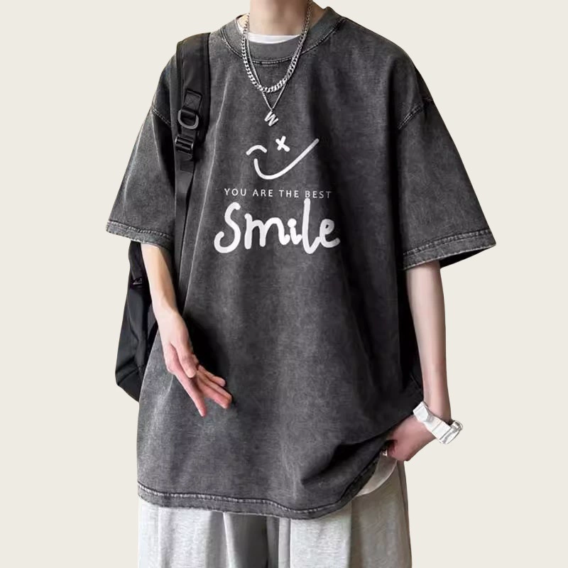 Хлопковая футболка с коротким руqавом, oversize, американский стиль