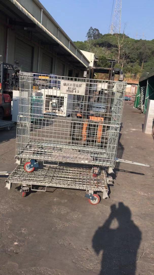 二手铁筐铁笼折叠笼带轮蝴蝶笼周转箱仓库笼仓储筐