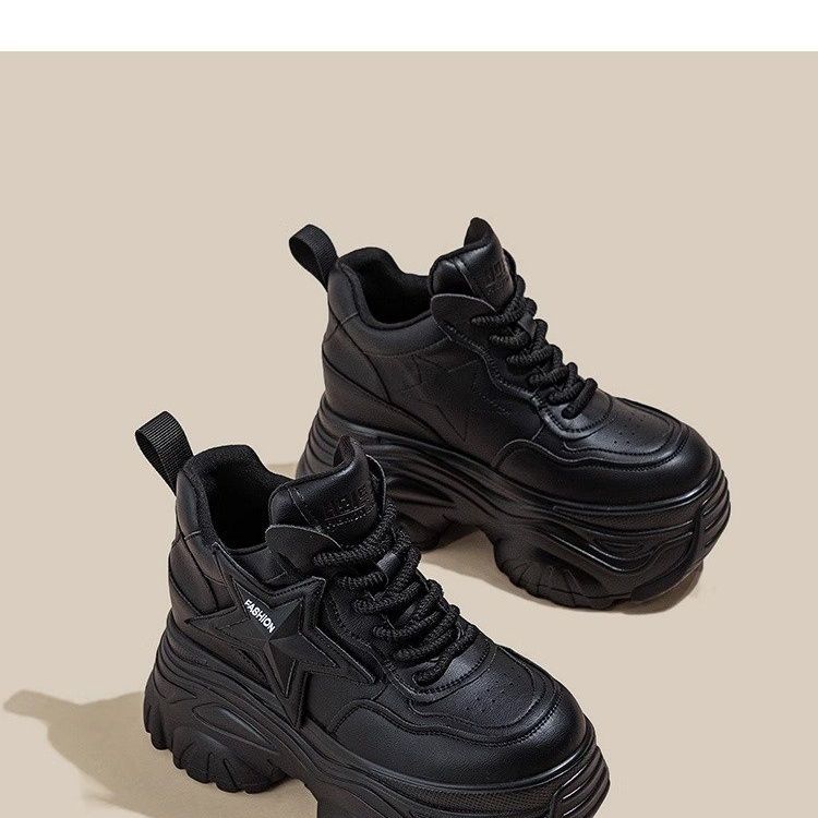 Retro zapatos de papá 2024 nuevo muffin de primavera con suela gruesa hombre pequeño zapatos deportivos casuales de 8 cm de altura para mujeres