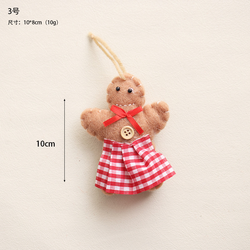 Navidad fieltro de lana decoración colgante accesorios DIY hechos a mano árbol de Navidad alce paquete de regalo pan de jengibre accesorios colgante hombre