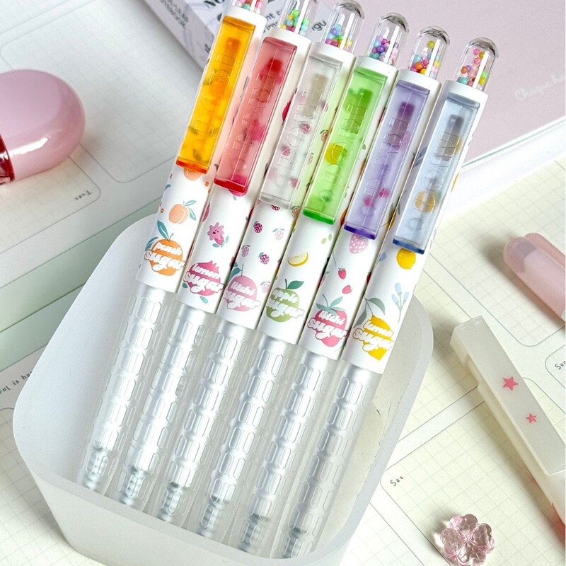 Dongmi 607 Binguo Sweetheart Quick-Drying Press Gel Pen High-Value Student Stationery Brush Pen 0.5 Double Beads Cs Black