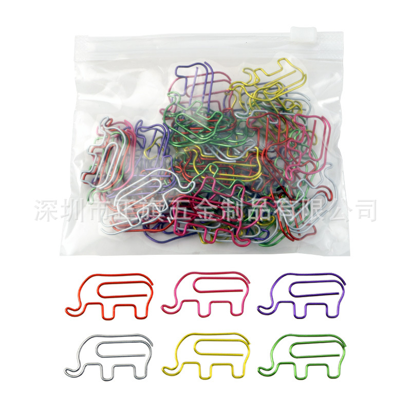 Color transfronterizo metal animal en forma de clip de papel forma creativa clip de papel Oficina marcador titular caja traje