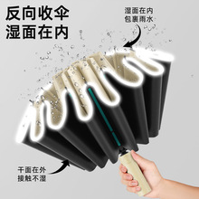 256骨三折伞全自动反向伞加大加固防晒防紫外线遮阳太阳伞晴雨伞