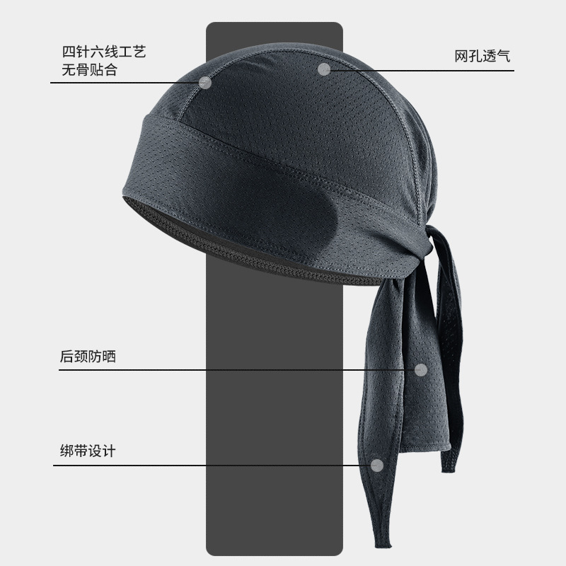 새로운 국경 간 해적 터번 모자 속건성 통기성 야외 사이클링 오토바이 바오터우 모자 남성용 땀 흡수 얇은 모자