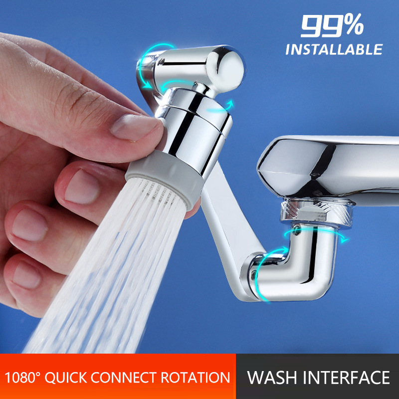 Cross-border all-copper faucet extender anti-base water artifact universal rotating mechanical arm filter bubbler nozzle