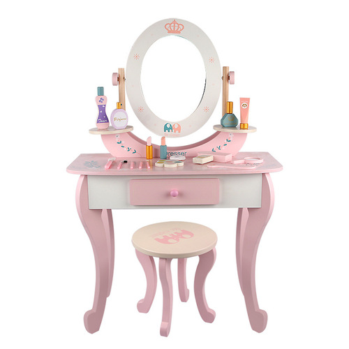 Baby Princess Makeup Vanity, Wooden Family Role-Playing Toy, Simulated Baby Makeup Table, Direct Manufacturer Sale