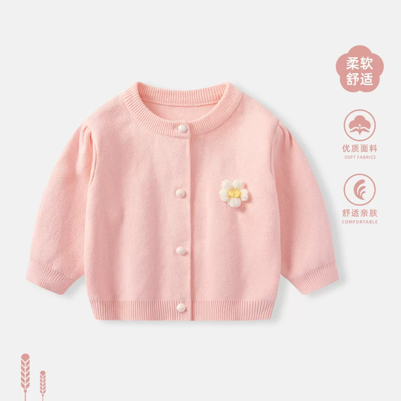 Вязаный осенний свитер, термобелье, кардиган для девочек, детская куртка, западный стиль