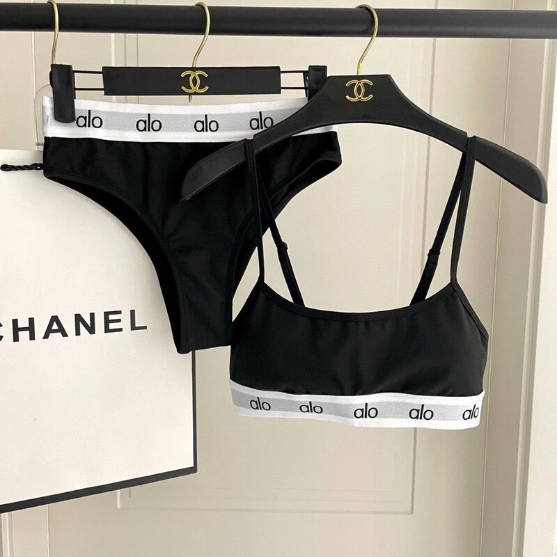 Alo European and American Sexy Bikini Yoga Fitness Running Vest Training Pilates Sports Beach Swimsuit Suit