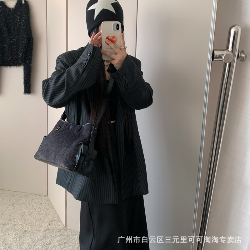网红同款驼绒hobo包大容量托特包2025秋冬新款通勤百搭斜挎手提包|undefined