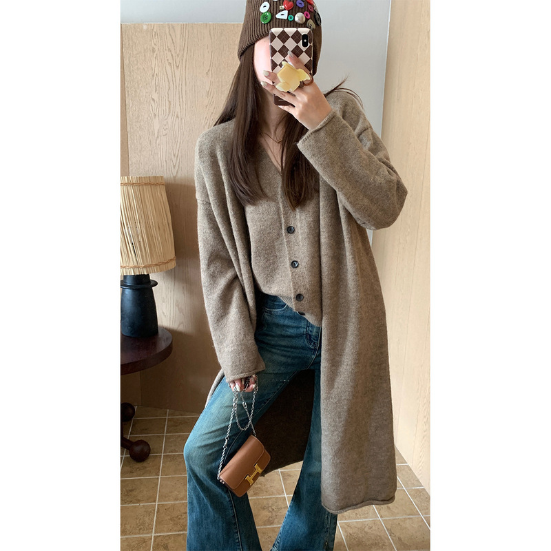 2026 Autumn and Winter New High-End Knitwear Two-Piece Set for Women, Fashionable Lazy Style Loose Vest Sweater Jacket Trendy