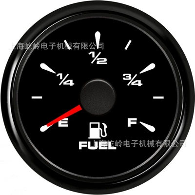 52mm Car, Truck, Speedboat, Yacht Oil Level Gauge, Fuel Gauge, Adjustable Signal Instrument (automobile instrument) - black-frame-black-bottom-0-90o