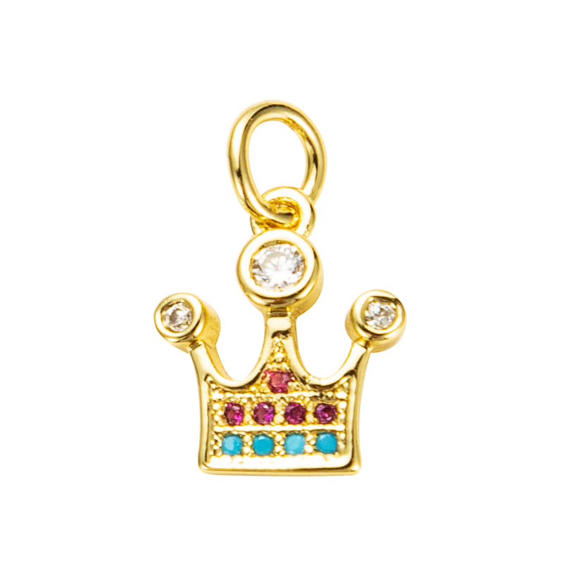 Nihaojewelry wholesale accessories star butterfly eye crown anchor lock copper zircon pendantpicture5