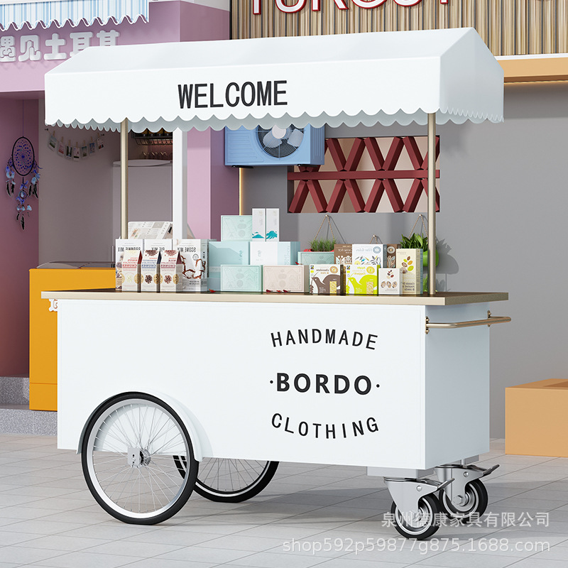 Puesto, carrito, carroza, carrito comedor manual al aire libre, supermercado, centro comercial, exhibición de eventos, carrito, mercado nocturno, carrito de bocadillos móvil