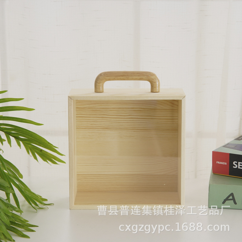 亚克力透明提蓝结婚伴手礼木盒子生日宴会包装礼品木质伴娘伴郎