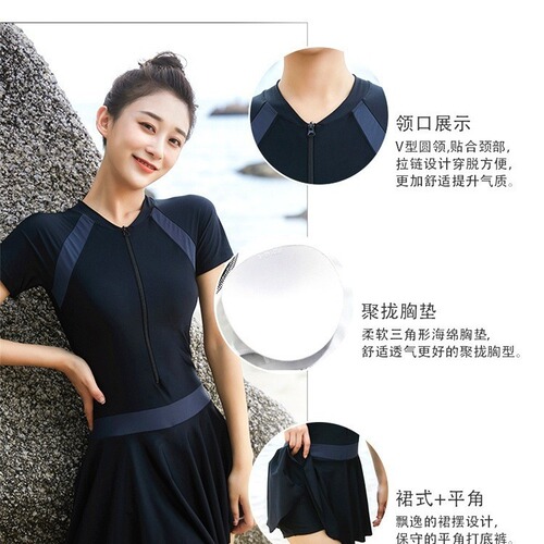 Summer  New Color-block One-piece Swimsuit Fashion Sexy Women's Exercise Slimming Influencer Swimwear