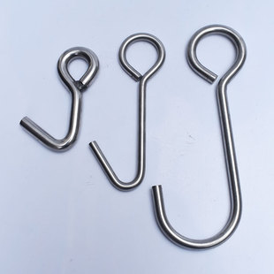 Stainless Steel 304 Curved Eye Hook Non-Standard Customized Heavy-Duty Mechanical Hook Heterosexual Eye Ring 6Mm8Mm