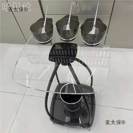 面板储物柜工具车美发店亚克力烫染杠车理发店推车收纳理发麦太保