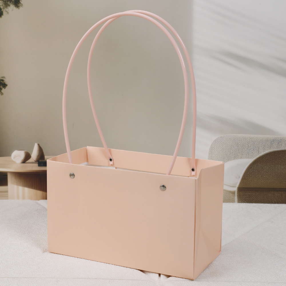 Día de la Madre Macaron Bolsa de arreglos florales portátil Embalaje de flores al por mayor Bolsa de embalaje de ramo impermeable Caja de flores florales Canasta