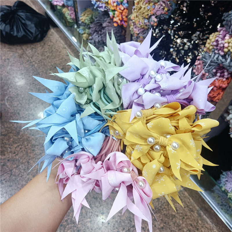 진주 눈송이 리본