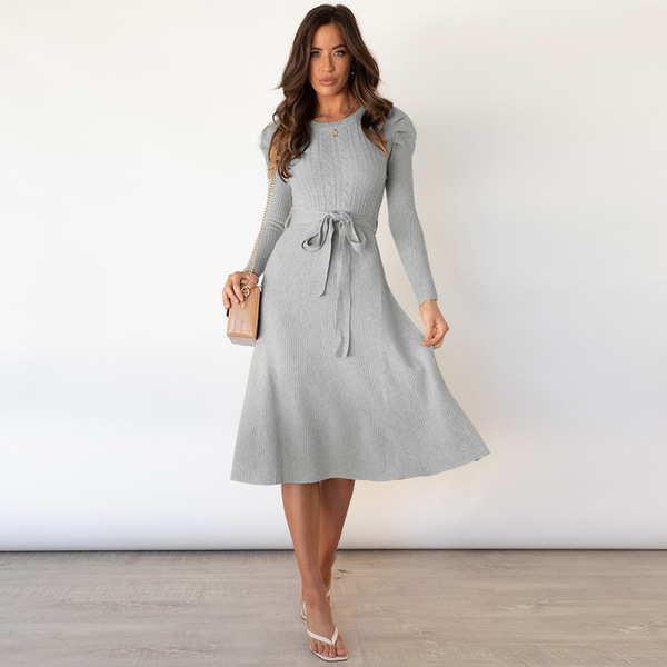 Demi-season knitted long elegant long-sleeve