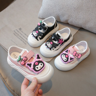 Kulomi Women's Shoes 2024 Summer New Children's Canvas Shoes Girls Sports Board Shoes Large Children's Breathable Indoor
