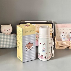 学校用の学生用のピンクのかわいい魔法瓶カップ、2025年の新しいスタイルの見栄えの良い女の子の外出用ポータブルダブルドリンクカップ