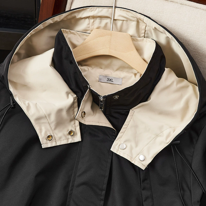 Демисезонное trench coat, утепляющий ветроустойчивый пояс, куртка, плюс размер, корейский стиль