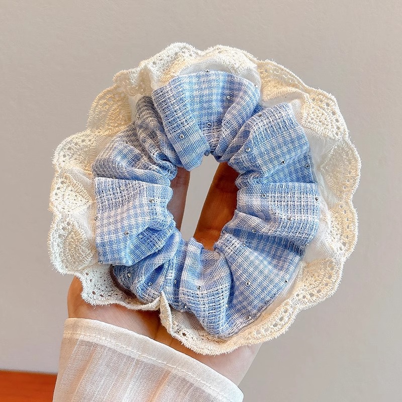 Colección de anillo de cabello lindo de intestino grande de verano de cola de caballo de cabeza de cuerda de flor de cabeza de niña universitaria estilo de alto valor de belleza joyería de cabello