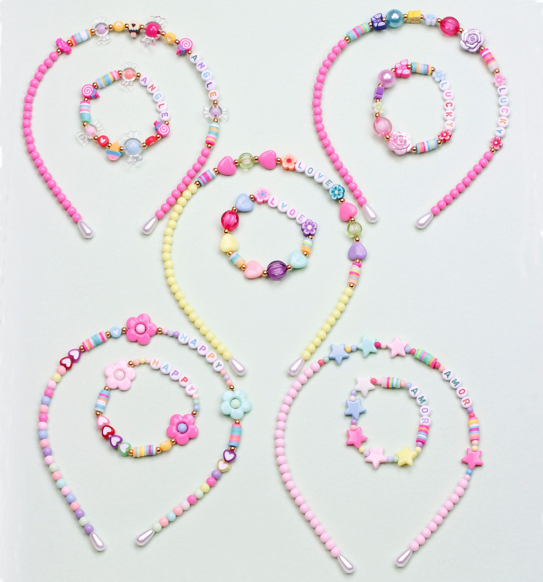 Simple Style Letter Flower Arylic Kidu0027S Bracelets 1 Set