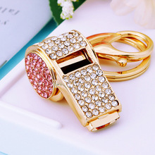 Y 88412 Rhinestone whistle keychain �荿���耳׿ۿ羳��