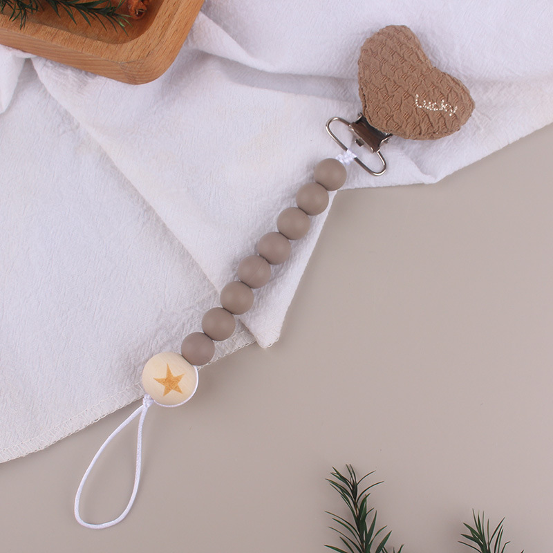 Otoño y invierno bebés de silicona chupeta cadena pacificadora chupeta anti-caída cadena cadena de goma de diente bebé cadena de silicona cadena al por mayor