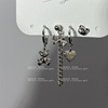 Silver needle, set, advanced earrings, silver 925 sample, high-quality style