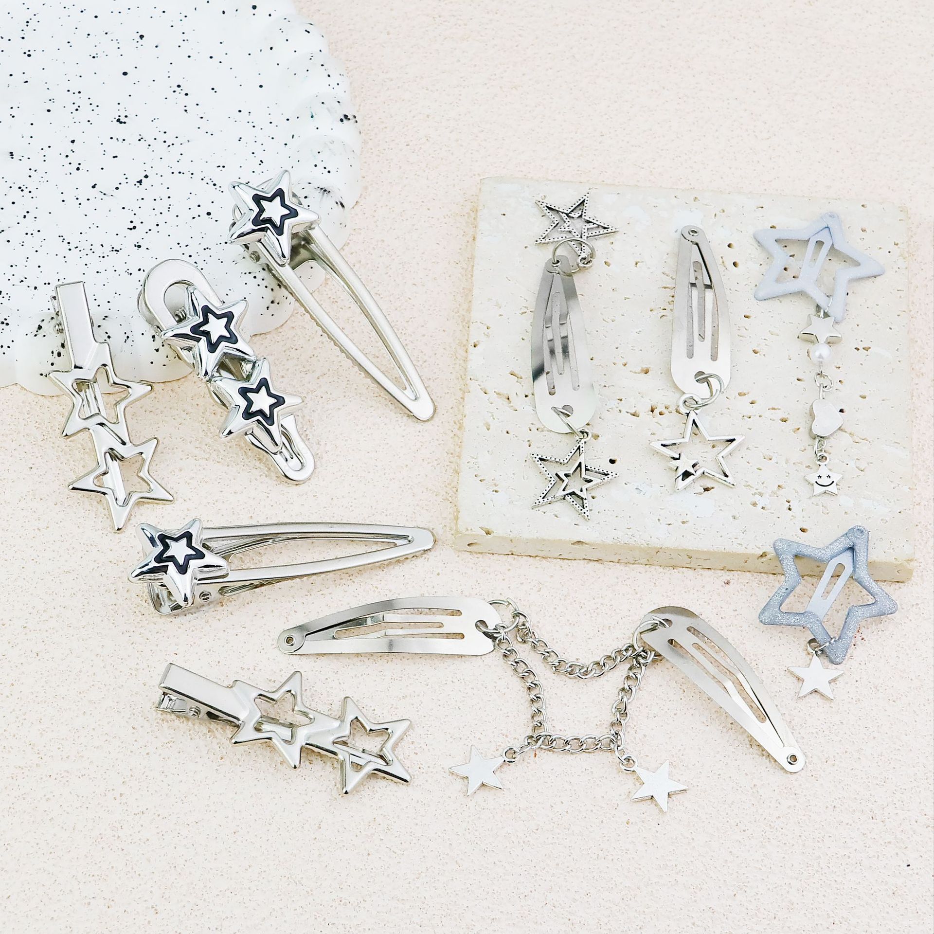 Alloy Material Star Pattern All Seasons Season IG Style Cute Women's Star Alloy Charm Hair Clips