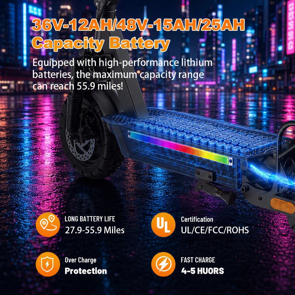 European and American overseas warehouse cross-border electric scooter with long range, 10-inch foldable, 1200W high power, long range for adults