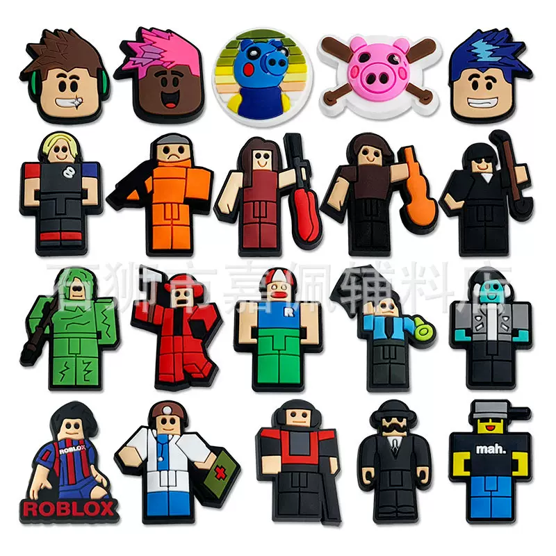 罗布乐思Roblox鞋花洞洞鞋diy配饰配件pvc滴塑鞋扣可拆卸装饰扣