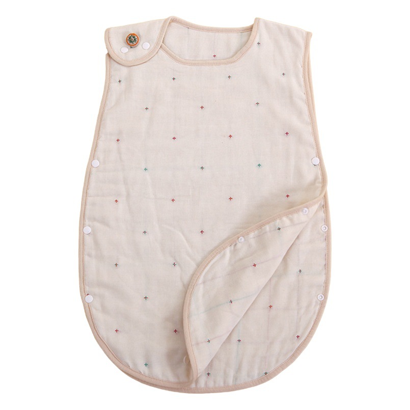 Six-layer gauze sleeping bag baby kick-proof blanket to accompany him baby vest two pieces vest Japanese mushroom Indian
