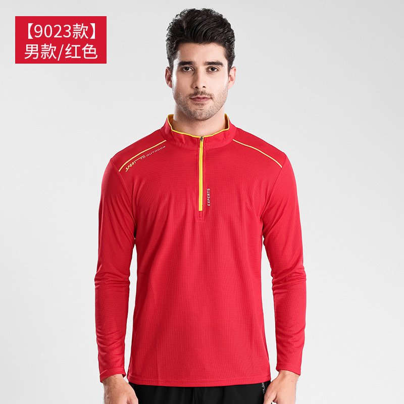 Al aire libre, ropa de secado rápido de cuello para hombres, mangas largas, ligera y transpirable, ropa de secado rápido para correr, caminata, camiseta elástica, verano image 18