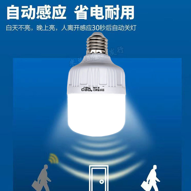 Cardi Light led acústico y luz bombilla E27 tornillo lámpara de inducción de cuerpo humano escalera doméstica pasillo luz acústica