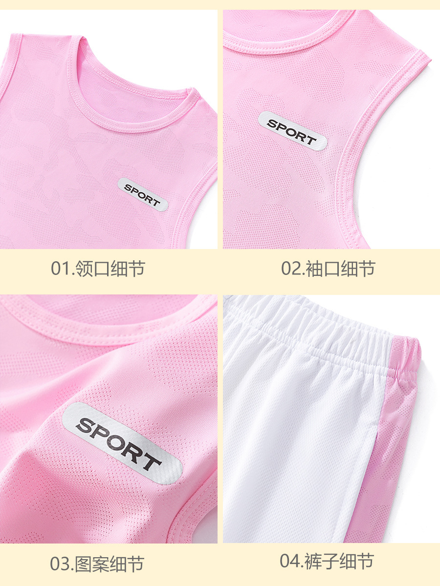 25 años de ropa deportiva infantil de verano pantalones cortos sin mangas ropa deportiva de niñas ropa deportiva de niños grandes ropa deportiva rápida seca