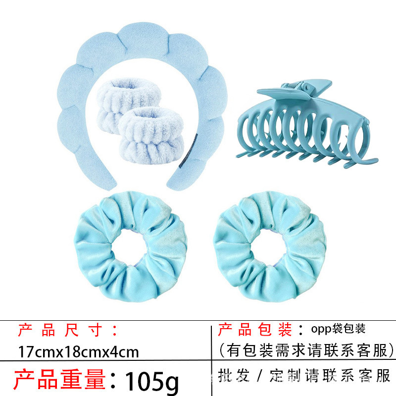 跨境海绵云朵发箍批发高颅顶高级感毛巾布麻花女士洗脸手腕带头箍|undefined