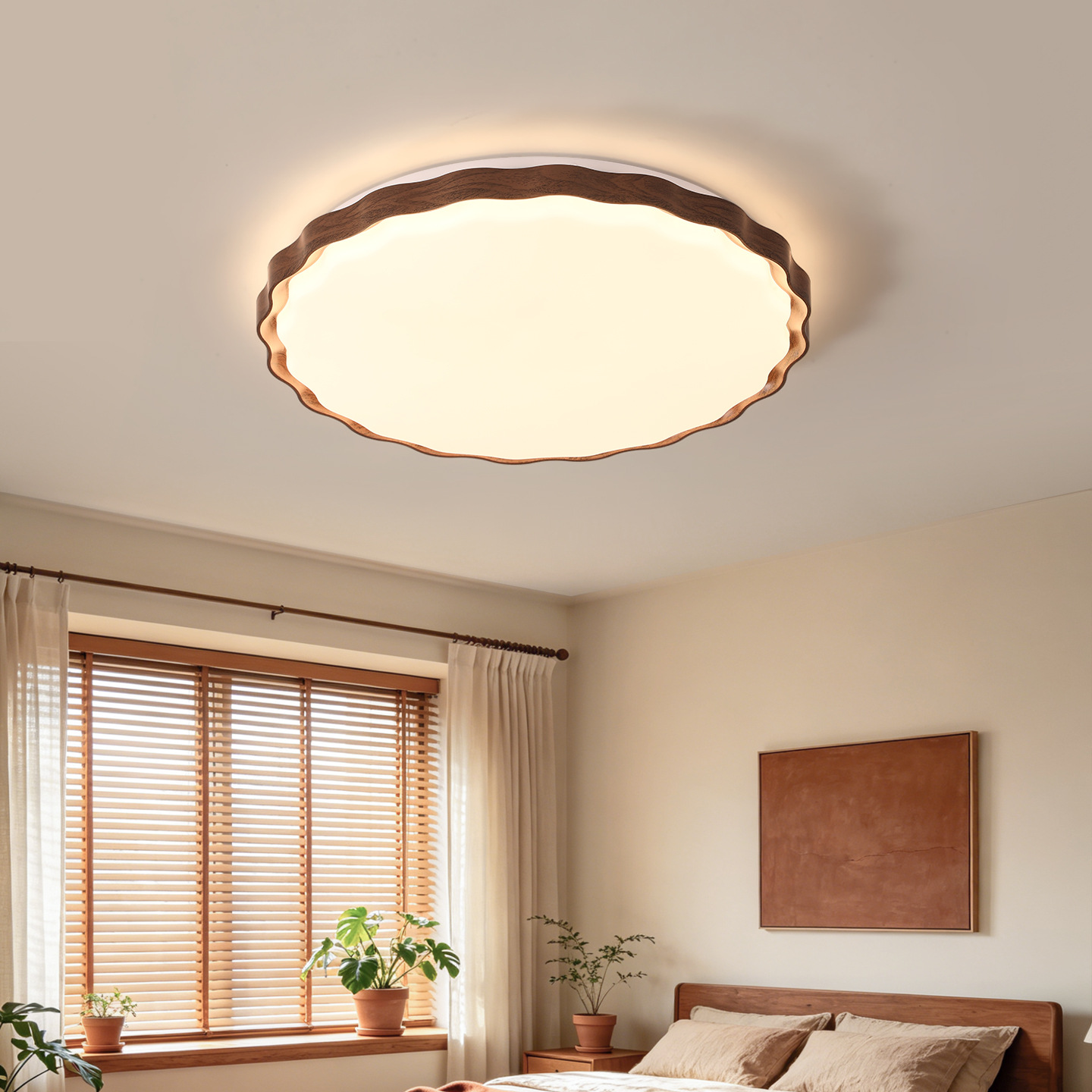 Gran vista jardín medieval dormitorio lámpara de techo 2026 nueva protección de ojos de espectro completo sala de estudio lámpara Zhongshan L002