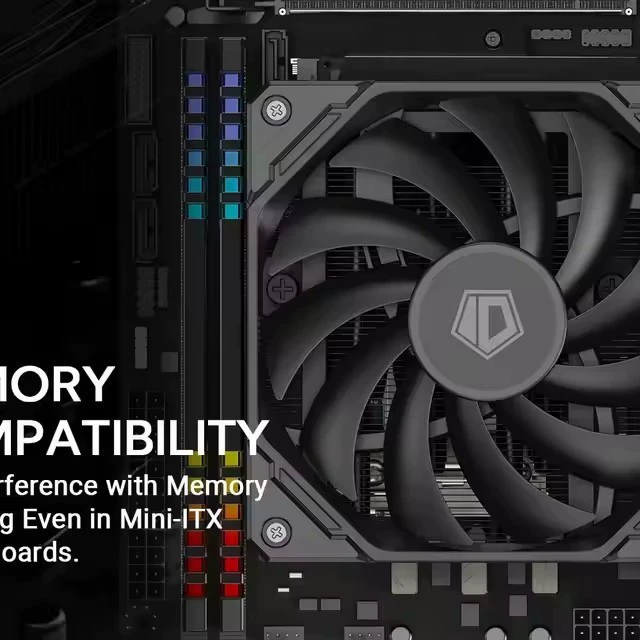 Низкопрофильный кулер CPU ID-COOLING IS-67-XT, высота 67 мм, тонкий вентилятор 120×15 мм
