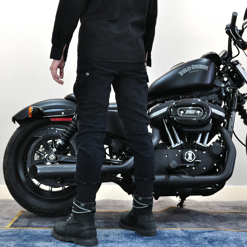 Motocicleta ciclismo jeans casual locomotora shatter a prueba de viento Kevlar herramientas pantalones hombres cuatro estaciones protectora ajustable