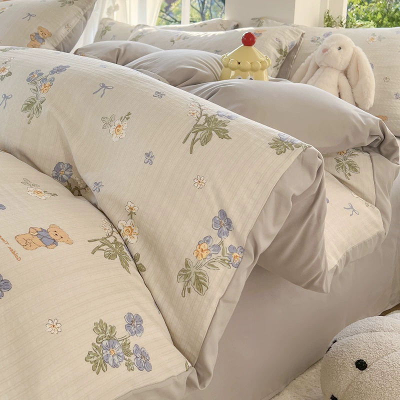 Duvet Cover Set (Fresh) Double-Layer Bedspread, 3–4 Piece Options, Multiple Patterns & Sizes