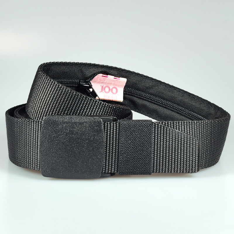 Cross-border Hot Selling Outdoor Hidden Money Belt Men and Women Tactical Belt Sports Safety Labor Protection Wallet Nylon Belt in stock
