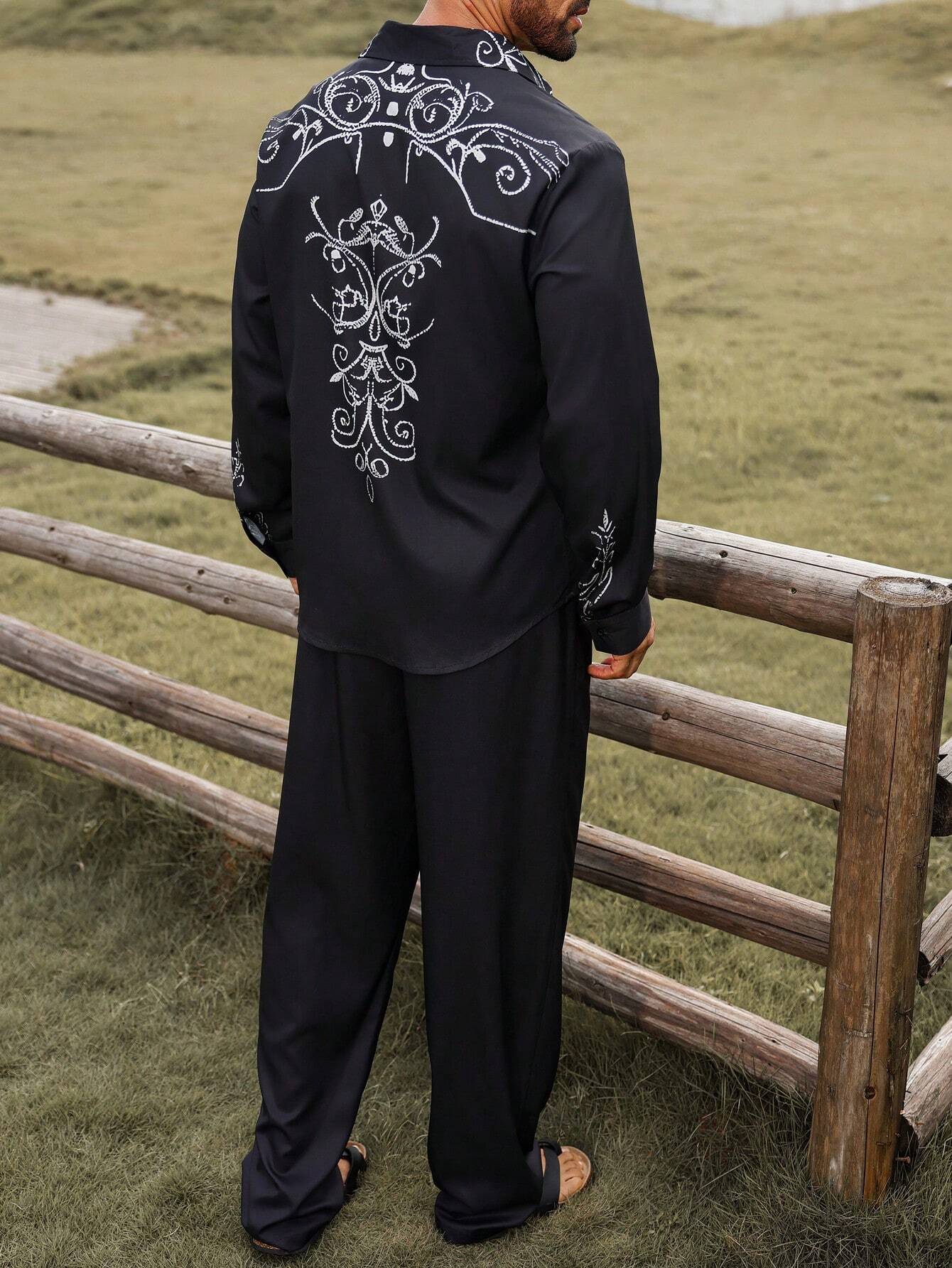 2024 nuevo estilo Amazon productos europeos transfronterizos moda casual estadounidense camisa de manga larga pantalones traje MB12 ML4