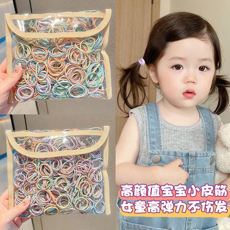 Banda de goma de alta elasticidad para niños, anillo de cabello para bebés, cuerda de cabello duradera, buena elasticidad para niñas, no lastimar el cabello, adornos de cabello de cola de caballo