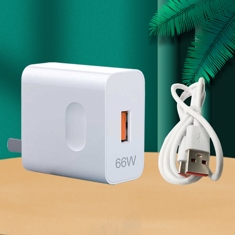 El puerto USB del cabezal de carga de carga súper rápida de 66W es adecuado para Xiaomi, Huawei, China y EE. UU. Cargador original para teléfonos móviles