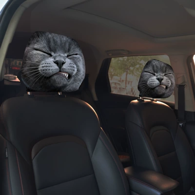 Universal seat cover — Funny Dog ​​Car Headrest Cover - 07-car-pillowcase-26cm28cm1pc