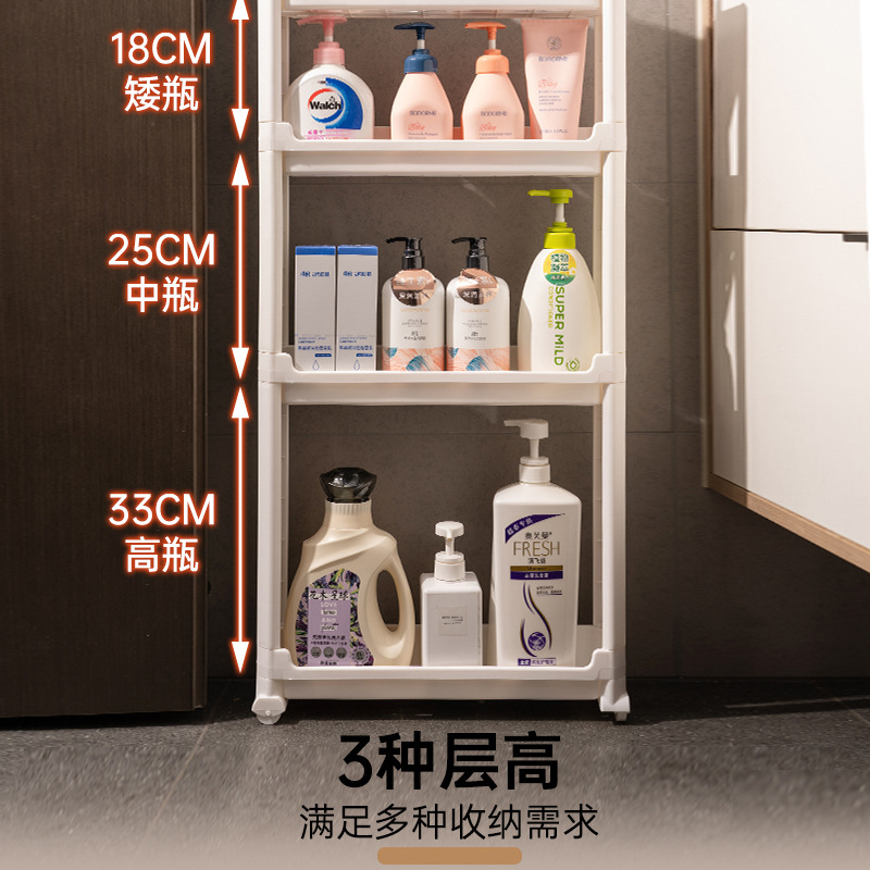 Puerta del baño trasero estrecho estante de almacenamiento inodoro hueco piso carro baño hueco estante puerta almacenamiento artefacto